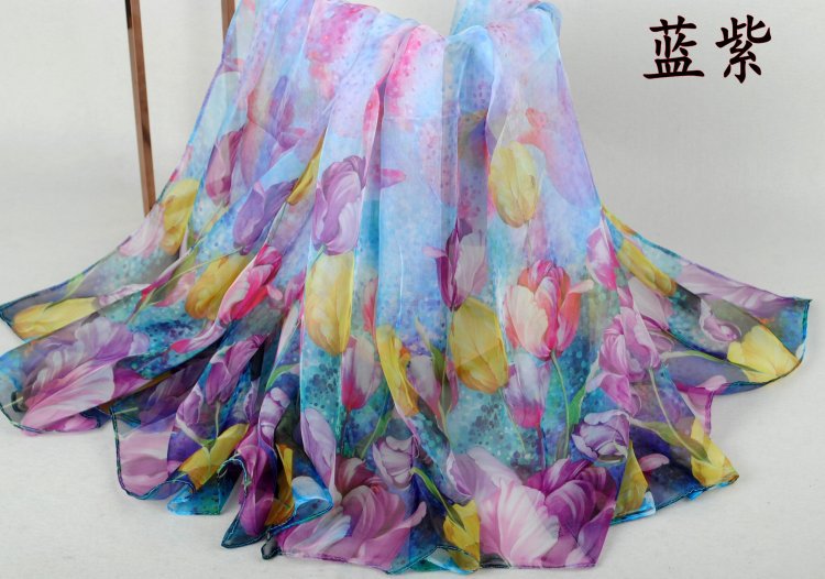 Silk floral print scarf wholesale