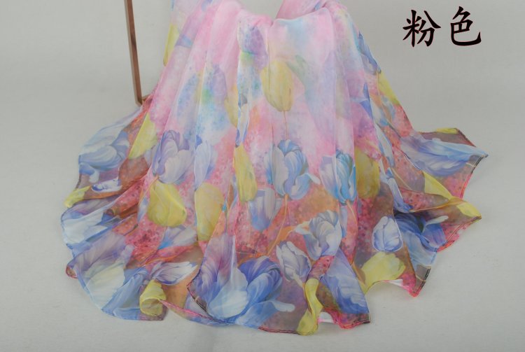 Silk floral print scarf wholesale
