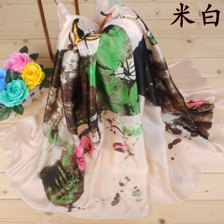 Check silk satin scarf wholesale