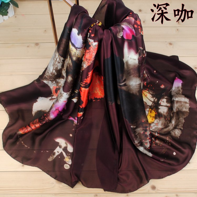 Check silk satin scarf wholesale