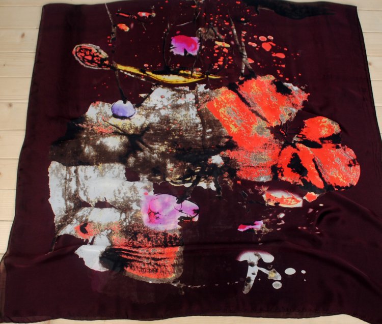 Check silk satin scarf wholesale