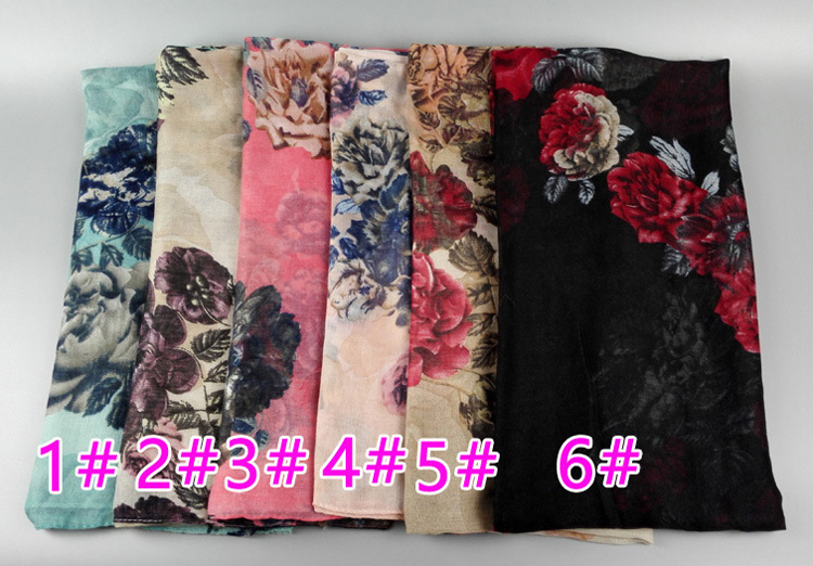 Wholesale peony printing scarf