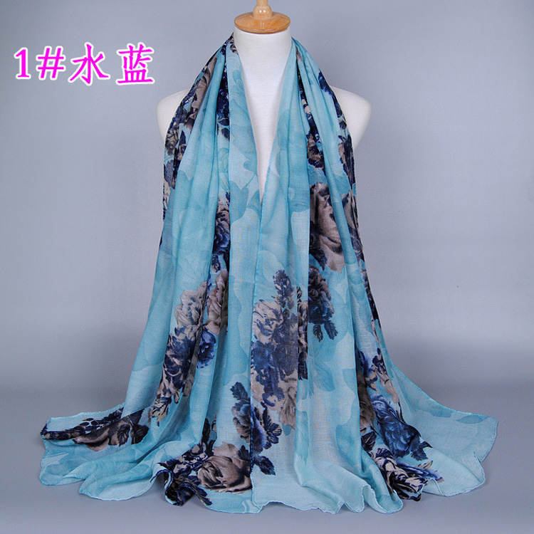 Wholesale peony printing scarf
