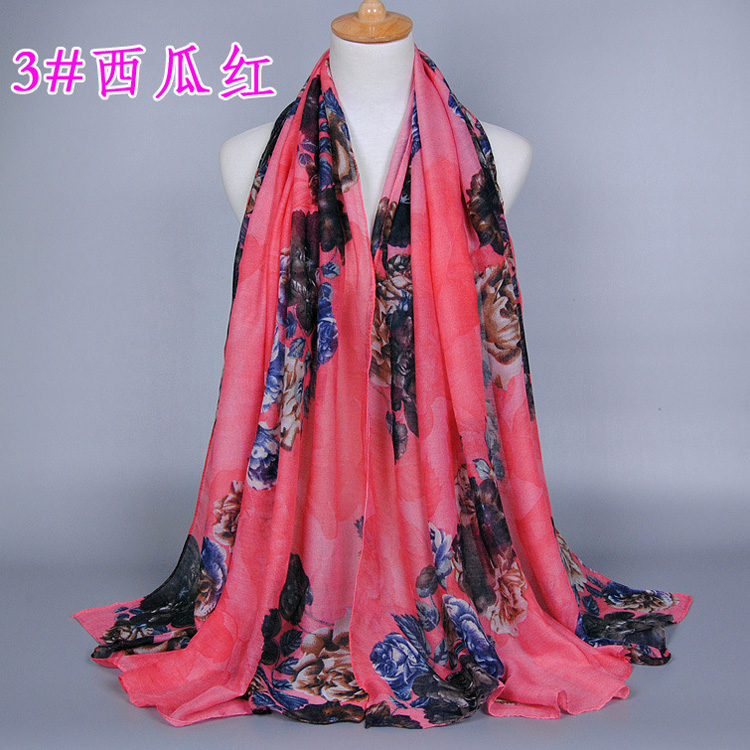 Wholesale peony printing scarf