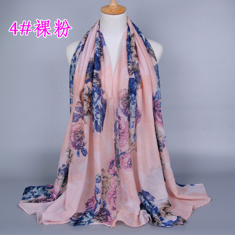 Wholesale peony printing scarf