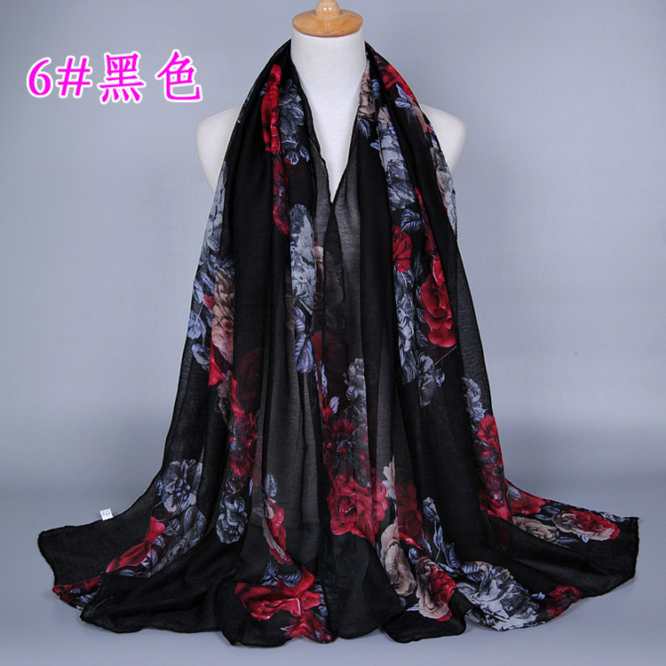 Wholesale peony printing scarf