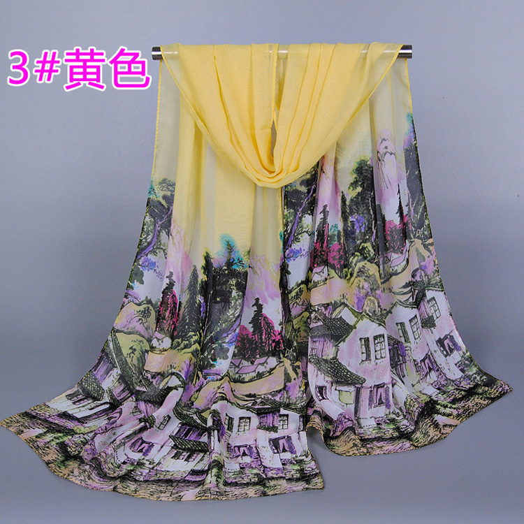 Women chiffon printed scarf wholesale