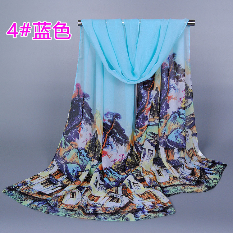 Women chiffon printed scarf wholesale