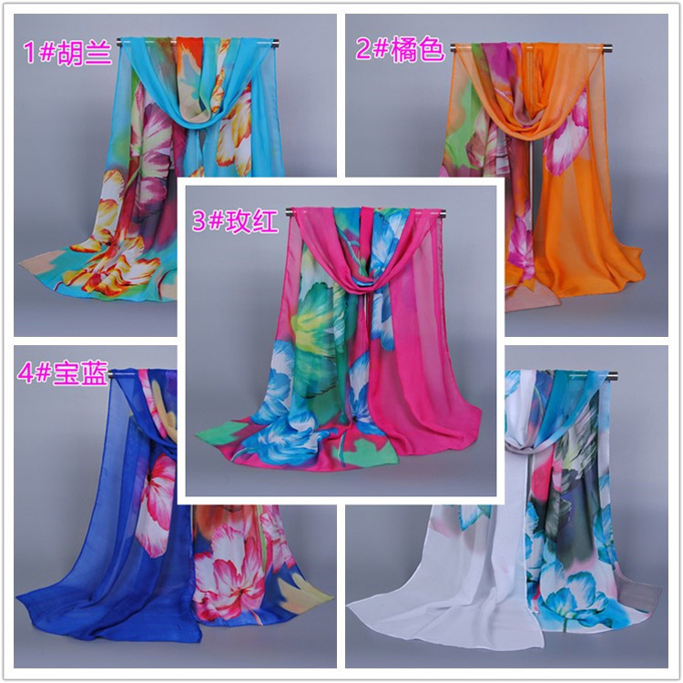 Long white silk scarf wholesale
