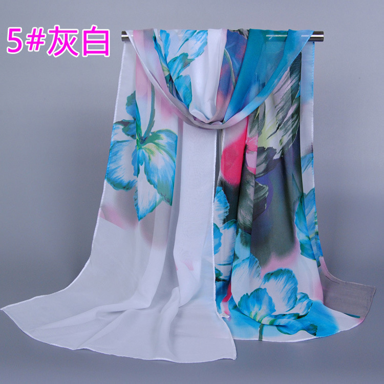 Long white silk scarf wholesale