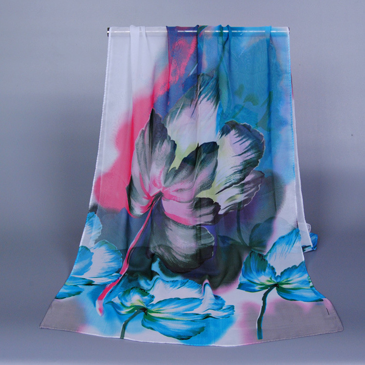 Long white silk scarf wholesale
