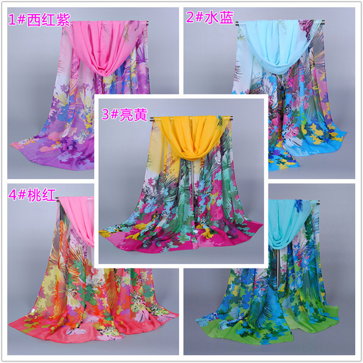 Wholesale long chiffon silk scarf