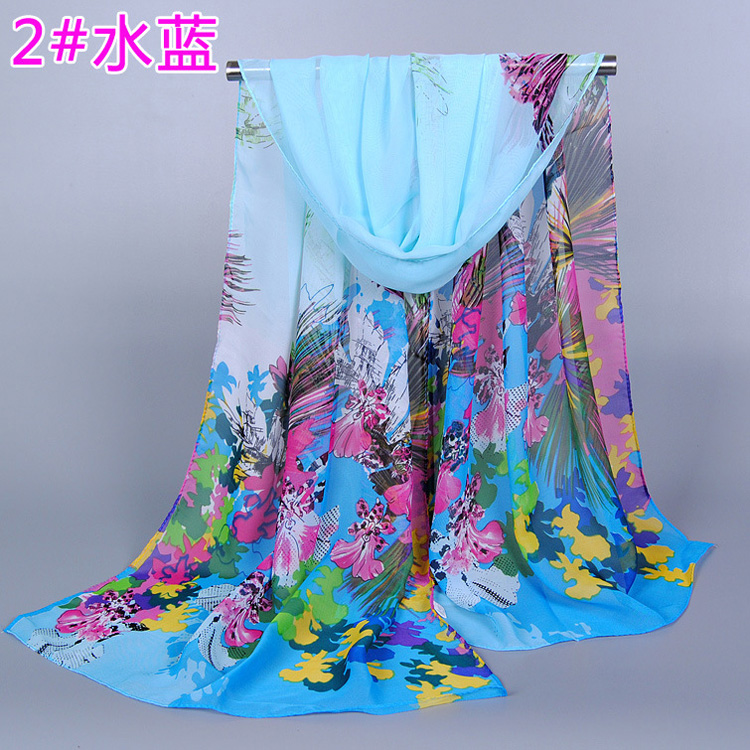 Wholesale long chiffon silk scarf