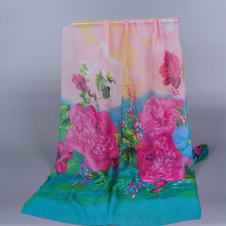 Women floral silk chiffon scarf wholesale