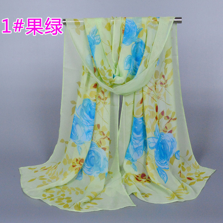 Chiffon floral scarf wholesale
