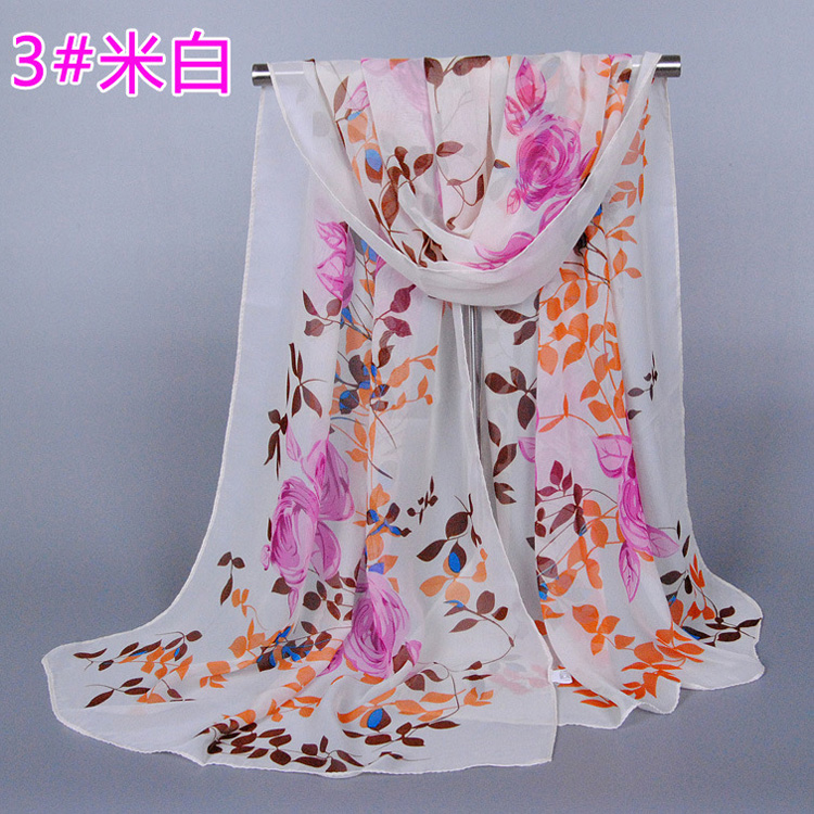Chiffon floral scarf wholesale