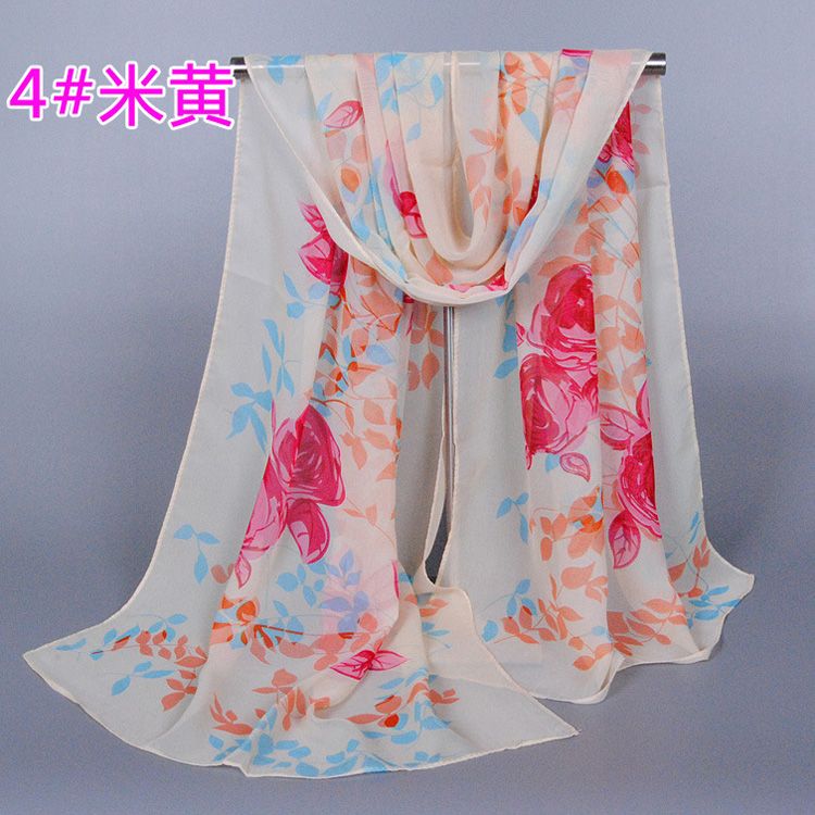 Chiffon floral scarf wholesale