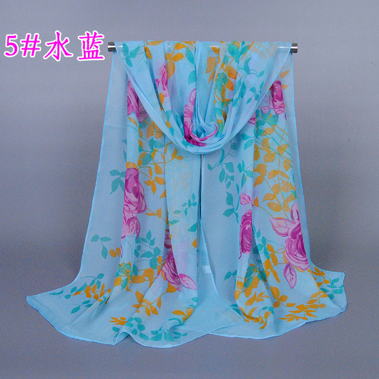Chiffon floral scarf wholesale