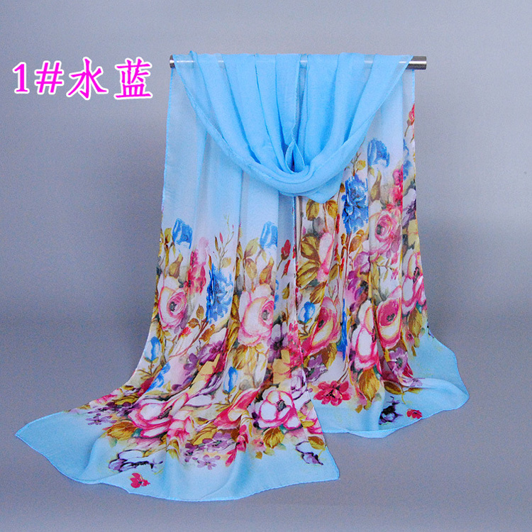 Print silk chiffon scarf wholesale