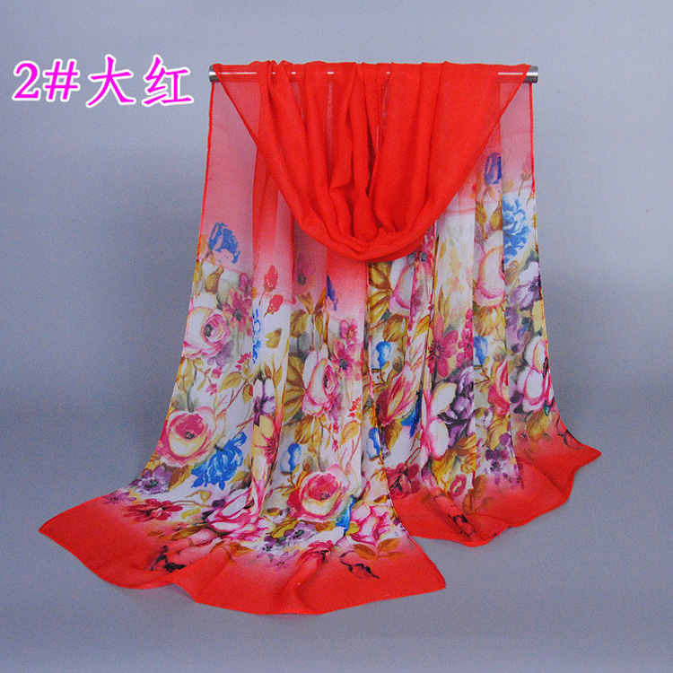 Print silk chiffon scarf wholesale