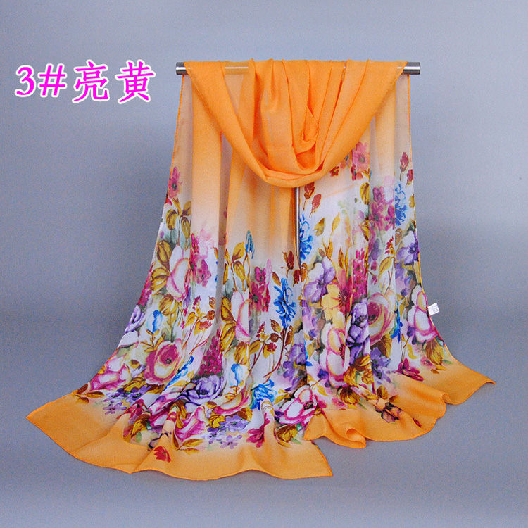 Print silk chiffon scarf wholesale