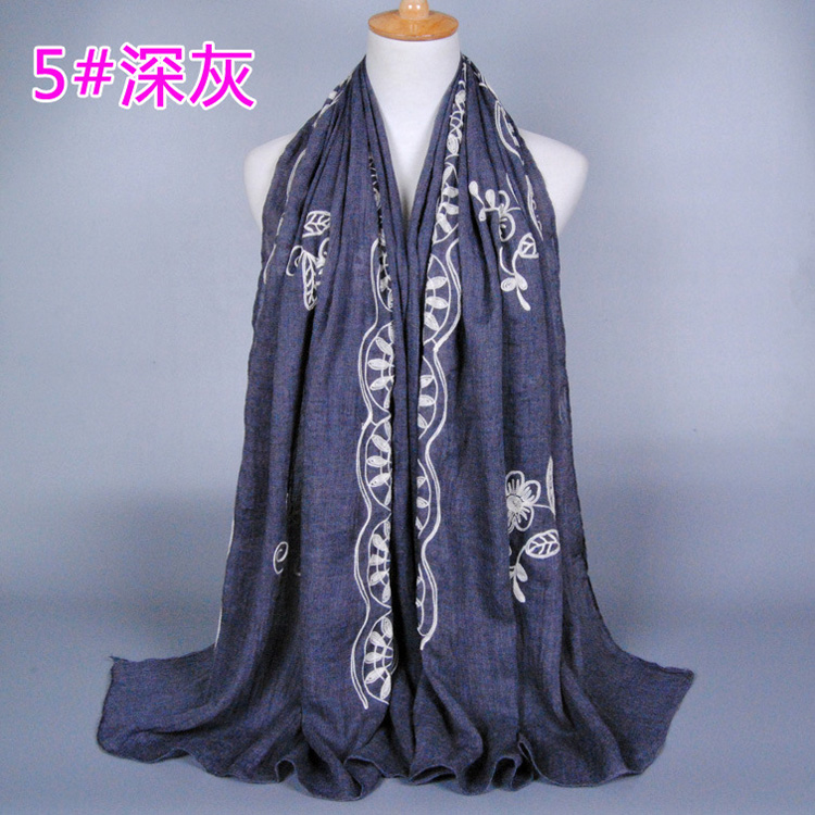 Cotton embroidered scarf wholesale