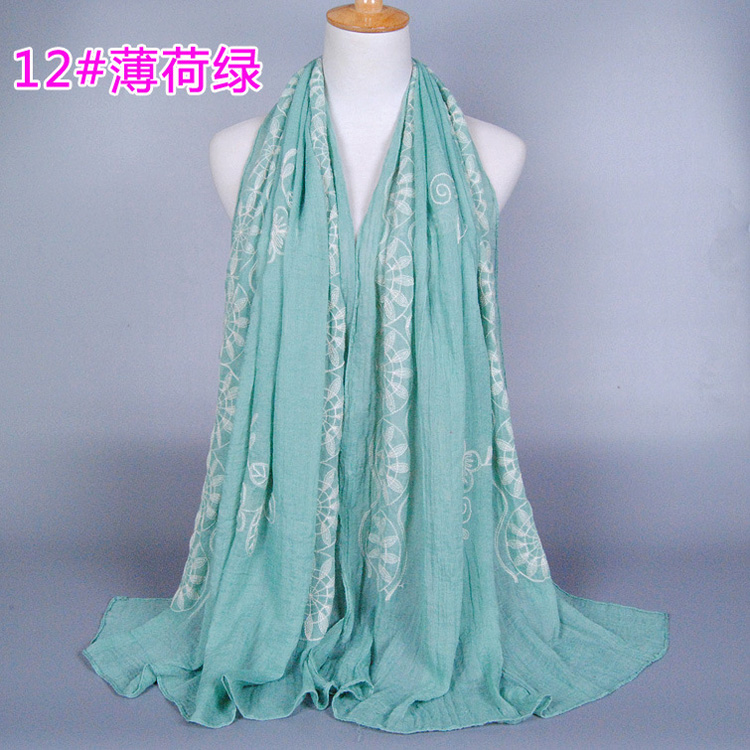 Cotton embroidered scarf wholesale