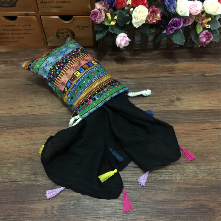 Wholesale cotton fringed scarf