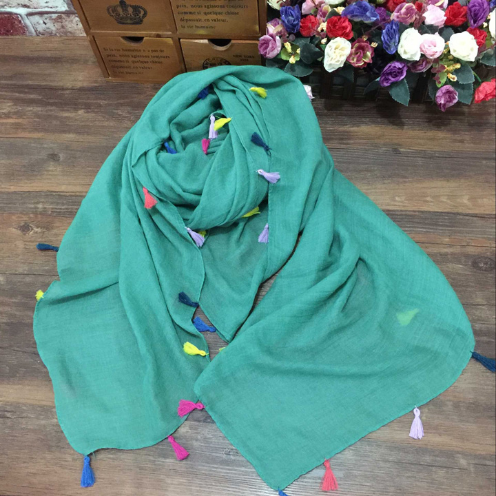 Wholesale cotton fringed scarf