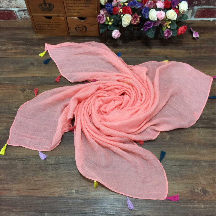 Wholesale cotton fringed scarf