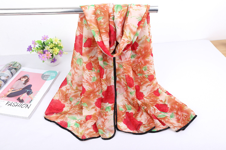 Wholesale floral print polyester scarf