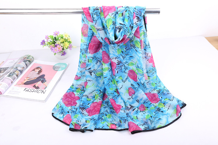 Wholesale floral print polyester scarf