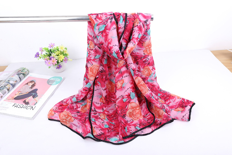 Wholesale floral print polyester scarf