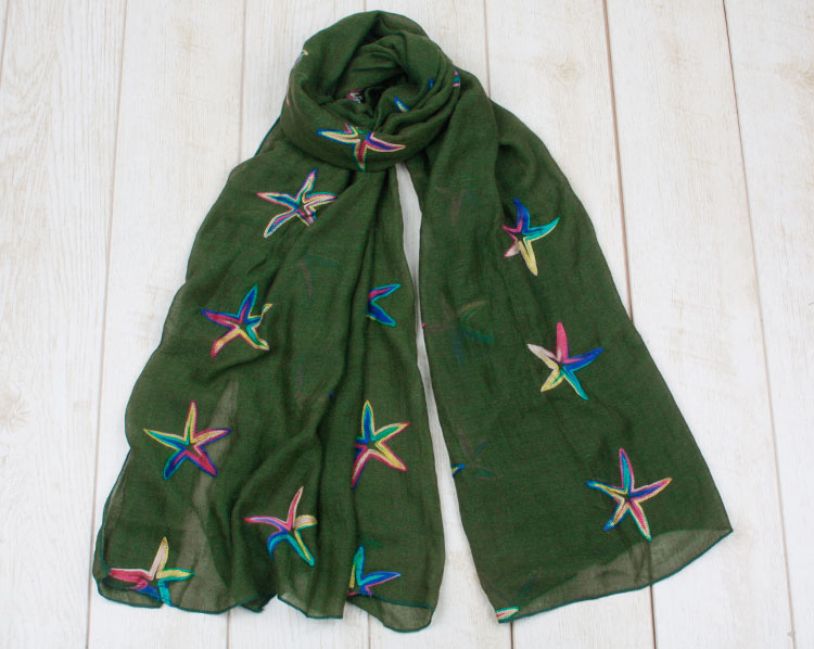 Wholesale embroidered cotton scarf