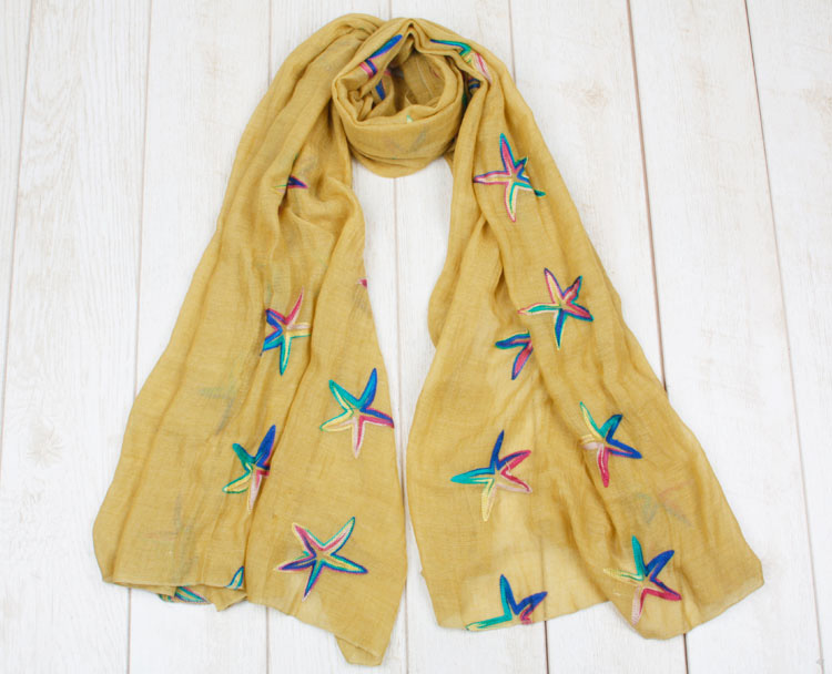 Wholesale embroidered cotton scarf