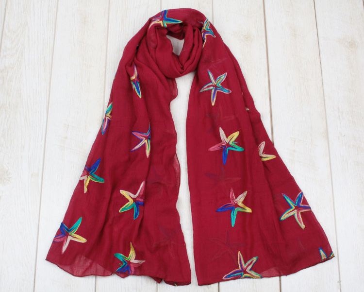 Wholesale embroidered cotton scarf