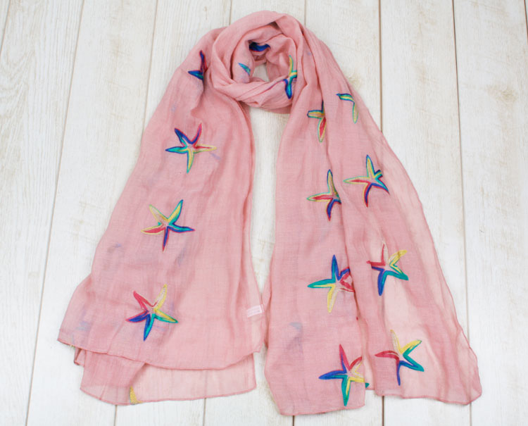 Wholesale embroidered cotton scarf