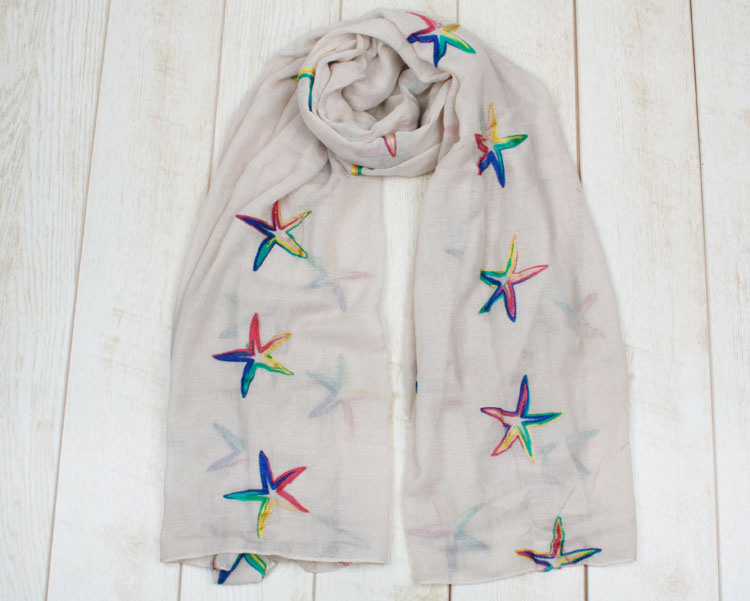 Wholesale embroidered cotton scarf