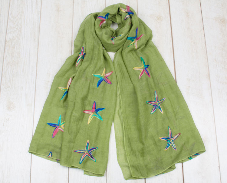 Wholesale embroidered cotton scarf