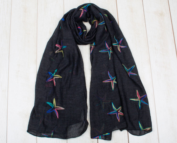 Wholesale embroidered cotton scarf
