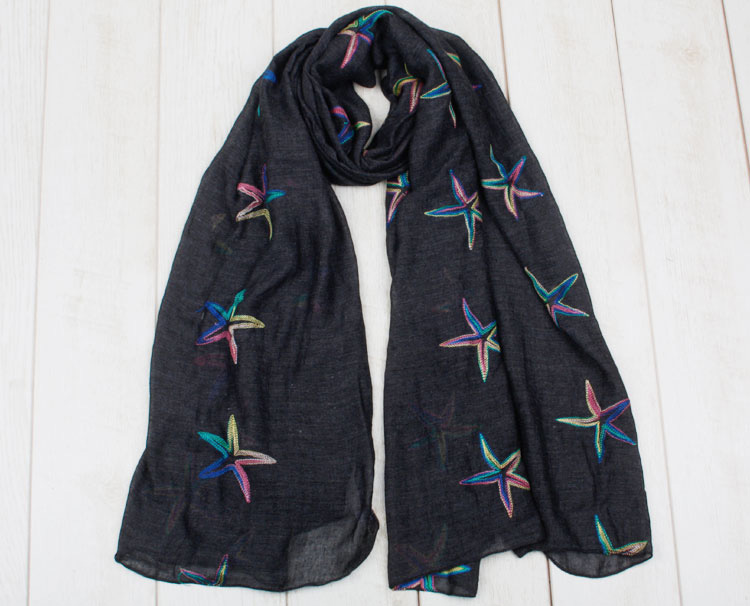 Wholesale embroidered cotton scarf