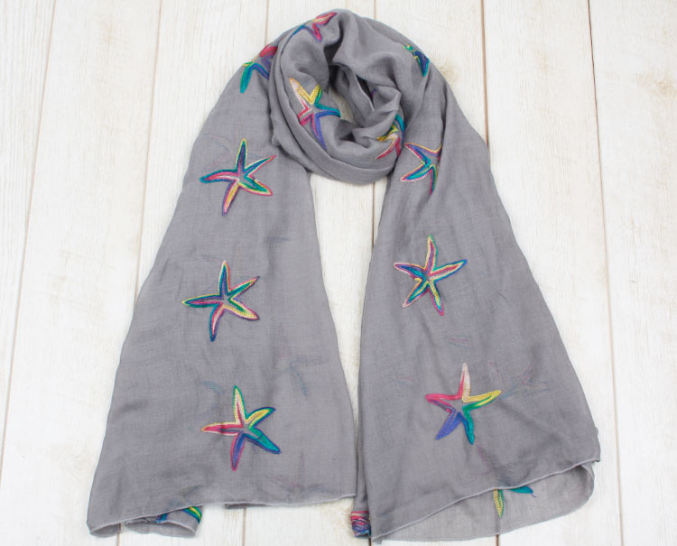 Wholesale embroidered cotton scarf