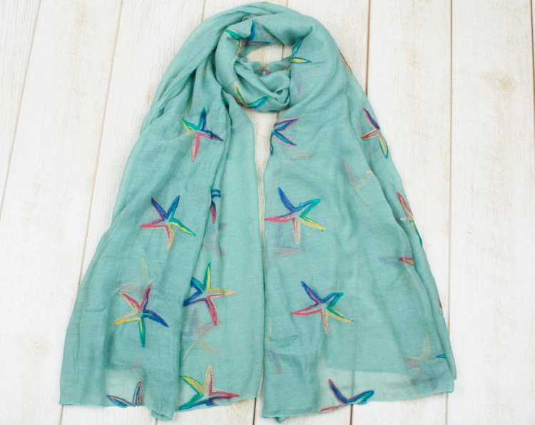 Wholesale embroidered cotton scarf