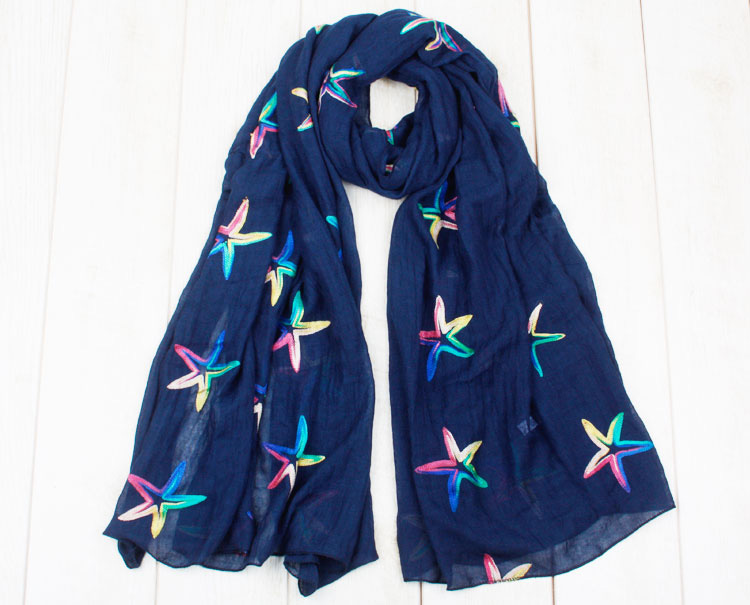 Wholesale embroidered cotton scarf