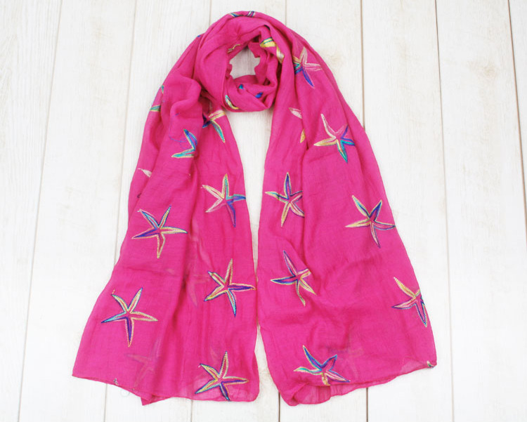 Wholesale embroidered cotton scarf