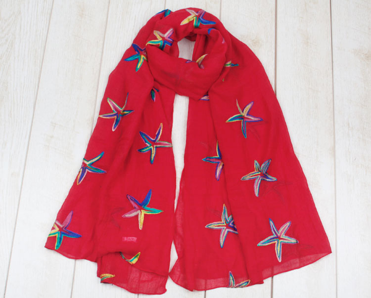 Wholesale embroidered cotton scarf