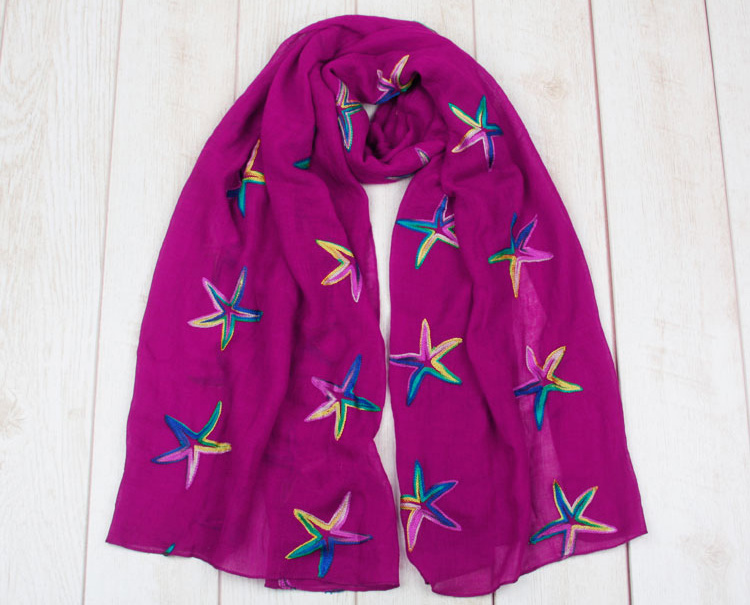 Wholesale embroidered cotton scarf