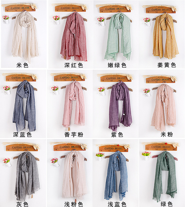 Pure cotton fringed scarf wholesale