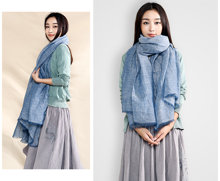 Pure cotton fringed scarf wholesale