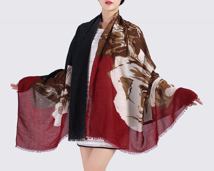 Wholesale peony print scarf